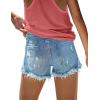 image:imageMODARANI Denim Shorts for Women Distressed Jean Shorts Ripped Summer Hot ShortAblue