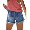 image:imageMODARANI Denim Shorts for Women Distressed Jean Shorts Ripped Summer Hot ShortAdark Blue