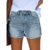 image:imageMODARANI Denim Shorts for Women Distressed Jean Shorts Ripped Summer Hot ShortI Light Blue Blue