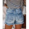 image:imageMODARANI Denim Shorts for Women Distressed Jean Shorts Ripped Summer Hot ShortLlight Blue