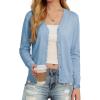image:imageonlypuff Cardigan for Women Dressy Button Down Sweaters Work Cardigans Trendy Clothes Long Sleeve Knit S2XL01 Light Blue