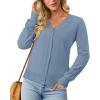 image:imageonlypuff Cardigan for Women Dressy Button Down Sweaters Work Cardigans Trendy Clothes Long Sleeve Knit S2XL01 Blue