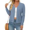 image:imageonlypuff Cardigan for Women Dressy Button Down Sweaters Work Cardigans Trendy Clothes Long Sleeve Knit S2XL01 Blue