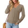 image:imageonlypuff Cardigan for Women Dressy Button Down Sweaters Work Cardigans Trendy Clothes Long Sleeve Knit S2XL01 Camel