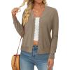image:imageonlypuff Cardigan for Women Dressy Button Down Sweaters Work Cardigans Trendy Clothes Long Sleeve Knit S2XL01 Camel