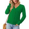 image:imageonlypuff Cardigan for Women Dressy Button Down Sweaters Work Cardigans Trendy Clothes Long Sleeve Knit S2XL01 Clear Green