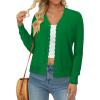 image:imageonlypuff Cardigan for Women Dressy Button Down Sweaters Work Cardigans Trendy Clothes Long Sleeve Knit S2XL01 Clear Green