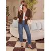image:imageonlypuff Cardigan for Women Dressy Button Down Sweaters Work Cardigans Trendy Clothes Long Sleeve Knit S2XL01 Coffee