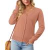 image:imageonlypuff Cardigan for Women Dressy Button Down Sweaters Work Cardigans Trendy Clothes Long Sleeve Knit S2XL01 Coral