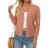 image:imageonlypuff Cardigan for Women Dressy Button Down Sweaters Work Cardigans Trendy Clothes Long Sleeve Knit S2XL01 Coral