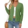 image:imageonlypuff Cardigan for Women Dressy Button Down Sweaters Work Cardigans Trendy Clothes Long Sleeve Knit S2XL01 Green