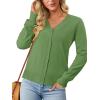 image:imageonlypuff Cardigan for Women Dressy Button Down Sweaters Work Cardigans Trendy Clothes Long Sleeve Knit S2XL01 Green