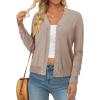 image:imageonlypuff Cardigan for Women Dressy Button Down Sweaters Work Cardigans Trendy Clothes Long Sleeve Knit S2XL01 Khaki