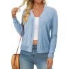 image:imageonlypuff Cardigan for Women Dressy Button Down Sweaters Work Cardigans Trendy Clothes Long Sleeve Knit S2XL01 Light Blue