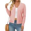 image:imageonlypuff Cardigan for Women Dressy Button Down Sweaters Work Cardigans Trendy Clothes Long Sleeve Knit S2XL01 Light Pink