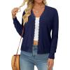 image:imageonlypuff Cardigan for Women Dressy Button Down Sweaters Work Cardigans Trendy Clothes Long Sleeve Knit S2XL01 Navy Blue