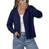 image:imageonlypuff Cardigan for Women Dressy Button Down Sweaters Work Cardigans Trendy Clothes Long Sleeve Knit S2XL01 Navy Blue