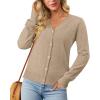 image:imageonlypuff Cardigan for Women Dressy Button Down Sweaters Work Cardigans Trendy Clothes Long Sleeve Knit S2XL01 Oatmeal