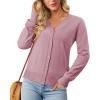 image:imageonlypuff Cardigan for Women Dressy Button Down Sweaters Work Cardigans Trendy Clothes Long Sleeve Knit S2XL01 Pink Purple