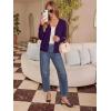 image:imageonlypuff Cardigan for Women Dressy Button Down Sweaters Work Cardigans Trendy Clothes Long Sleeve Knit S2XL01 Purple