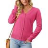 image:imageonlypuff Cardigan for Women Dressy Button Down Sweaters Work Cardigans Trendy Clothes Long Sleeve Knit S2XL01 Rose