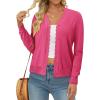 image:imageonlypuff Cardigan for Women Dressy Button Down Sweaters Work Cardigans Trendy Clothes Long Sleeve Knit S2XL01 Rose
