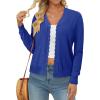 image:imageonlypuff Cardigan for Women Dressy Button Down Sweaters Work Cardigans Trendy Clothes Long Sleeve Knit S2XL01 Royal Blue