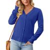 image:imageonlypuff Cardigan for Women Dressy Button Down Sweaters Work Cardigans Trendy Clothes Long Sleeve Knit S2XL01 Royal Blue
