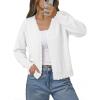 image:imageonlypuff Cardigan for Women Dressy Button Down Sweaters Work Cardigans Trendy Clothes Long Sleeve Knit S2XL01 White