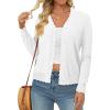 image:imageonlypuff Cardigan for Women Dressy Button Down Sweaters Work Cardigans Trendy Clothes Long Sleeve Knit S2XL01 White