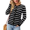 image:imageonlypuff Cardigan for Women Dressy Button Down Sweaters Work Cardigans Trendy Clothes Long Sleeve Knit S2XL02 Black White