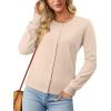 image:imageonlypuff Cardigan for Women Dressy Button Down Sweaters Work Cardigans Trendy Clothes Long Sleeve Knit S2XL03 Apricot