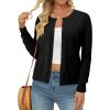 image:imageonlypuff Cardigan for Women Dressy Button Down Sweaters Work Cardigans Trendy Clothes Long Sleeve Knit S2XL03 Black