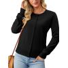 image:imageonlypuff Cardigan for Women Dressy Button Down Sweaters Work Cardigans Trendy Clothes Long Sleeve Knit S2XL03 Black