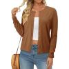 image:imageonlypuff Cardigan for Women Dressy Button Down Sweaters Work Cardigans Trendy Clothes Long Sleeve Knit S2XL03 Caramel