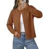 image:imageonlypuff Cardigan for Women Dressy Button Down Sweaters Work Cardigans Trendy Clothes Long Sleeve Knit S2XL03 Caramel