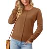 image:imageonlypuff Cardigan for Women Dressy Button Down Sweaters Work Cardigans Trendy Clothes Long Sleeve Knit S2XL03 Caramel