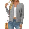 image:imageonlypuff Cardigan for Women Dressy Button Down Sweaters Work Cardigans Trendy Clothes Long Sleeve Knit S2XL03 Grey