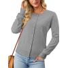 image:imageonlypuff Cardigan for Women Dressy Button Down Sweaters Work Cardigans Trendy Clothes Long Sleeve Knit S2XL03 Grey