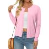 image:imageonlypuff Cardigan for Women Dressy Button Down Sweaters Work Cardigans Trendy Clothes Long Sleeve Knit S2XL03 Pink