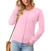 image:imageonlypuff Cardigan for Women Dressy Button Down Sweaters Work Cardigans Trendy Clothes Long Sleeve Knit S2XL03 Pink