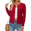 image:imageonlypuff Cardigan for Women Dressy Button Down Sweaters Work Cardigans Trendy Clothes Long Sleeve Knit S2XL03 Red