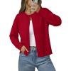 image:imageonlypuff Cardigan for Women Dressy Button Down Sweaters Work Cardigans Trendy Clothes Long Sleeve Knit S2XL03 Red