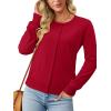 image:imageonlypuff Cardigan for Women Dressy Button Down Sweaters Work Cardigans Trendy Clothes Long Sleeve Knit S2XL03 Red