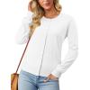 image:imageonlypuff Cardigan for Women Dressy Button Down Sweaters Work Cardigans Trendy Clothes Long Sleeve Knit S2XL03 White