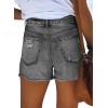 image:imageonlypuff Womens Jean Short Cut Off Denim Shorts High Waist Ripped Distressed Stretchy 01grey