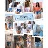 image:imageonlypuff Womens Jean Short Cut Off Denim Shorts High Waist Ripped Distressed Stretchy 01navy