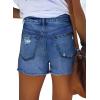 image:imageonlypuff Womens Jean Short Cut Off Denim Shorts High Waist Ripped Distressed Stretchy 01navy