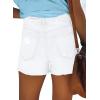 image:imageonlypuff Womens Jean Short Cut Off Denim Shorts High Waist Ripped Distressed Stretchy 01white