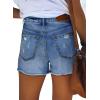 image:imageonlypuff Womens Jean Short Cut Off Denim Shorts High Waist Ripped Distressed Stretchy 03light Blue